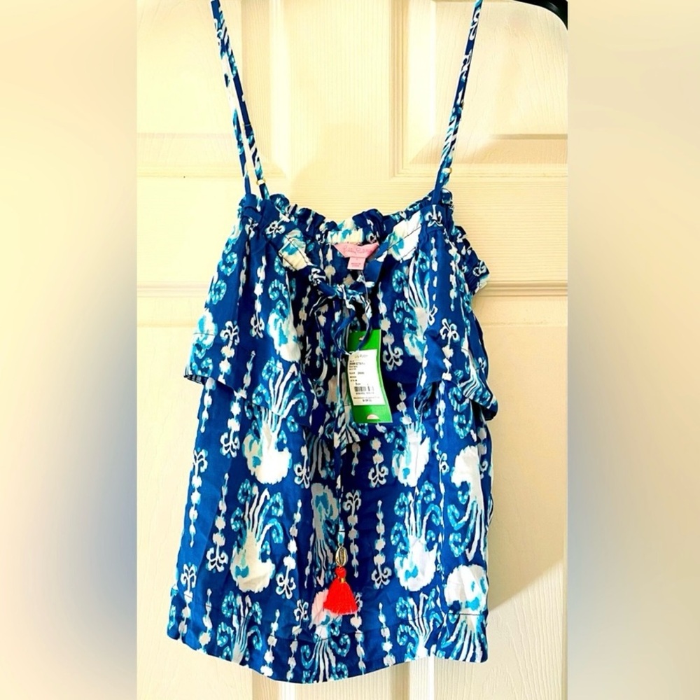 Lilly Pulitzer Blue and White Tiered Camisole - Picture 4 of 10